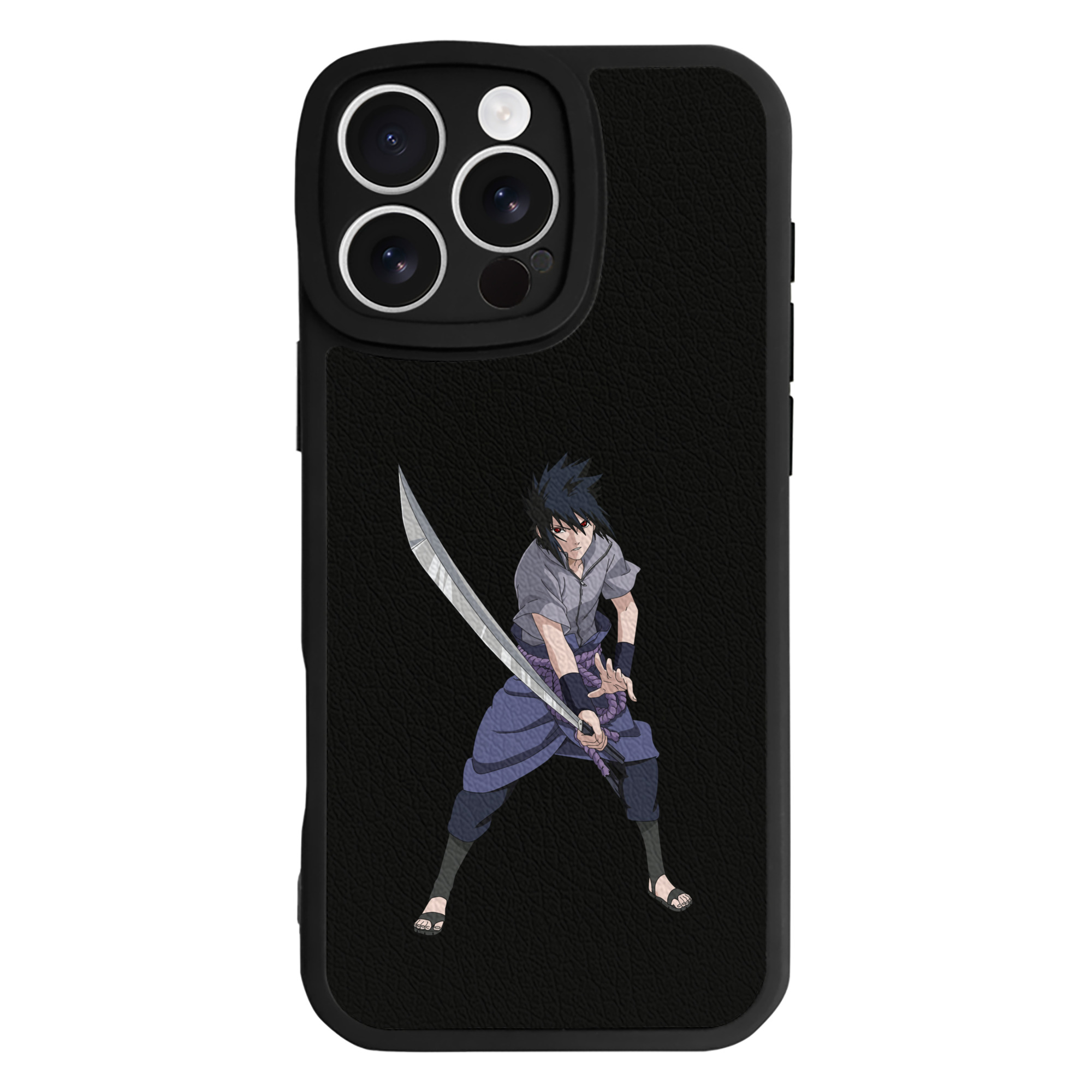 （画像用） NARUTO -ナルト- うちは サスケ Uchiha Sasuke 【iPhone 16シリーズ対応】シリコンスマホケース（レザー調） 材質：シリコン